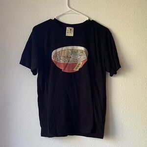 Little Romance Brand Japanese Black T-Shirt with Ramen Bowl Graphic
